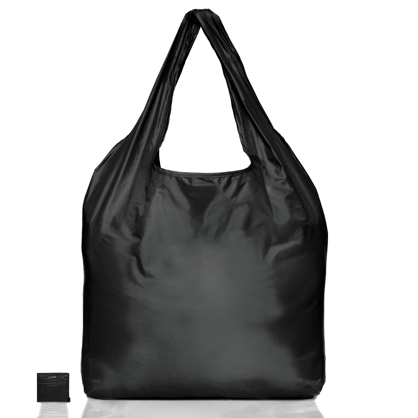 BLACK LITOS COMPACT SHOPPING BAG