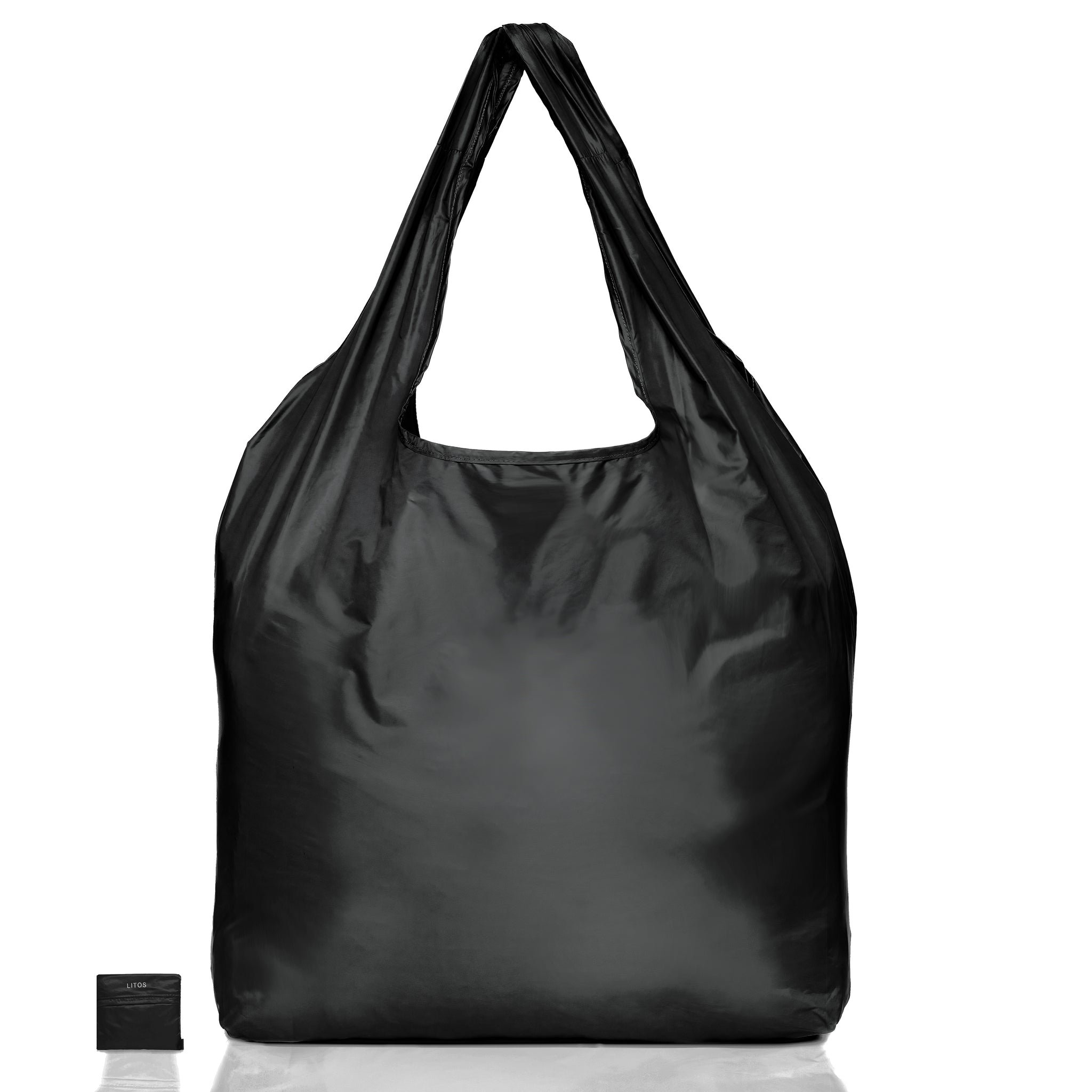 BLACK LITOS COMPACT SHOPPING BAG