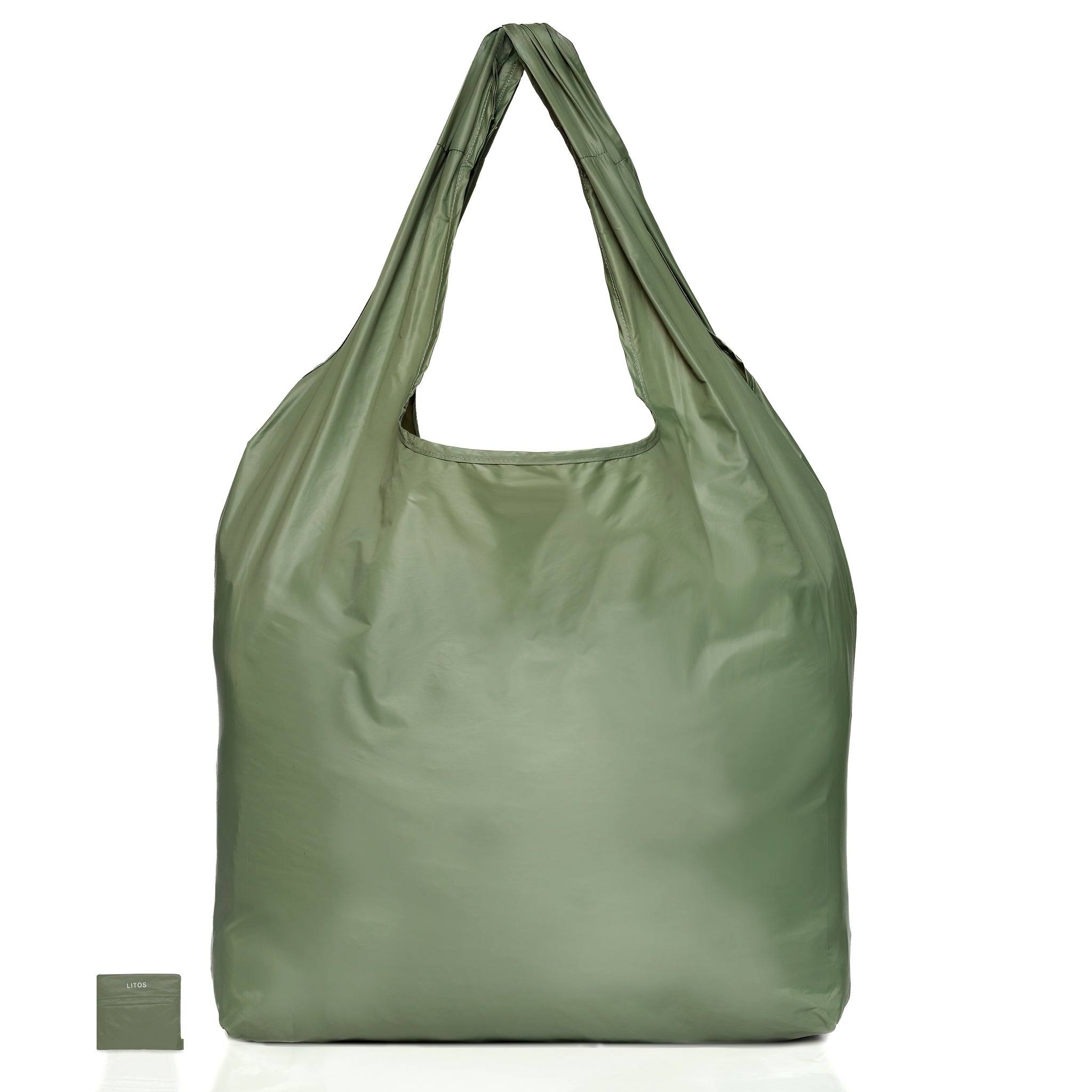 OLIVE GREEN LITOS COMPACT SHOPPING BAG