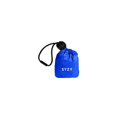 SYZY Cobalt pouch displayed on a transparent background