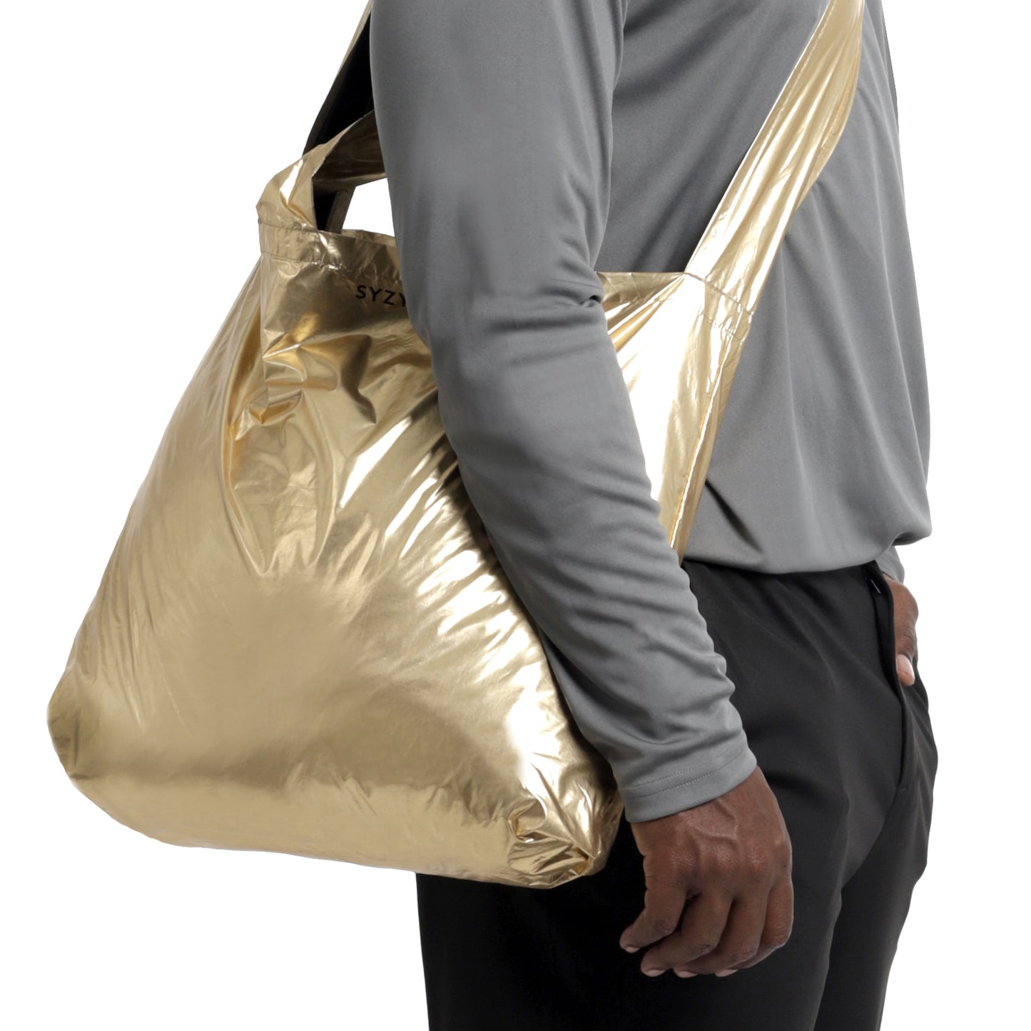 METALLIC GOLD TETRA TOTE BAG